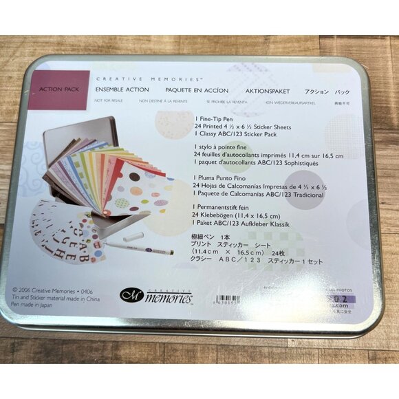 Creative Memories Action Pack Scrapbooking Kit W/Tin Includes Sticker Sheets & M - Picture 2 of 4